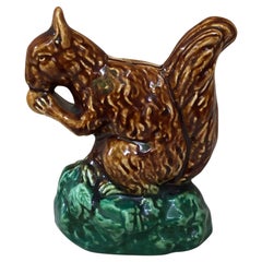 Majolica Money Bank Squirrel Onnaing, Circa 1900