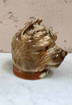 Salvadanaio in maiolica Tom Terrier Saint Clement, circa 1900