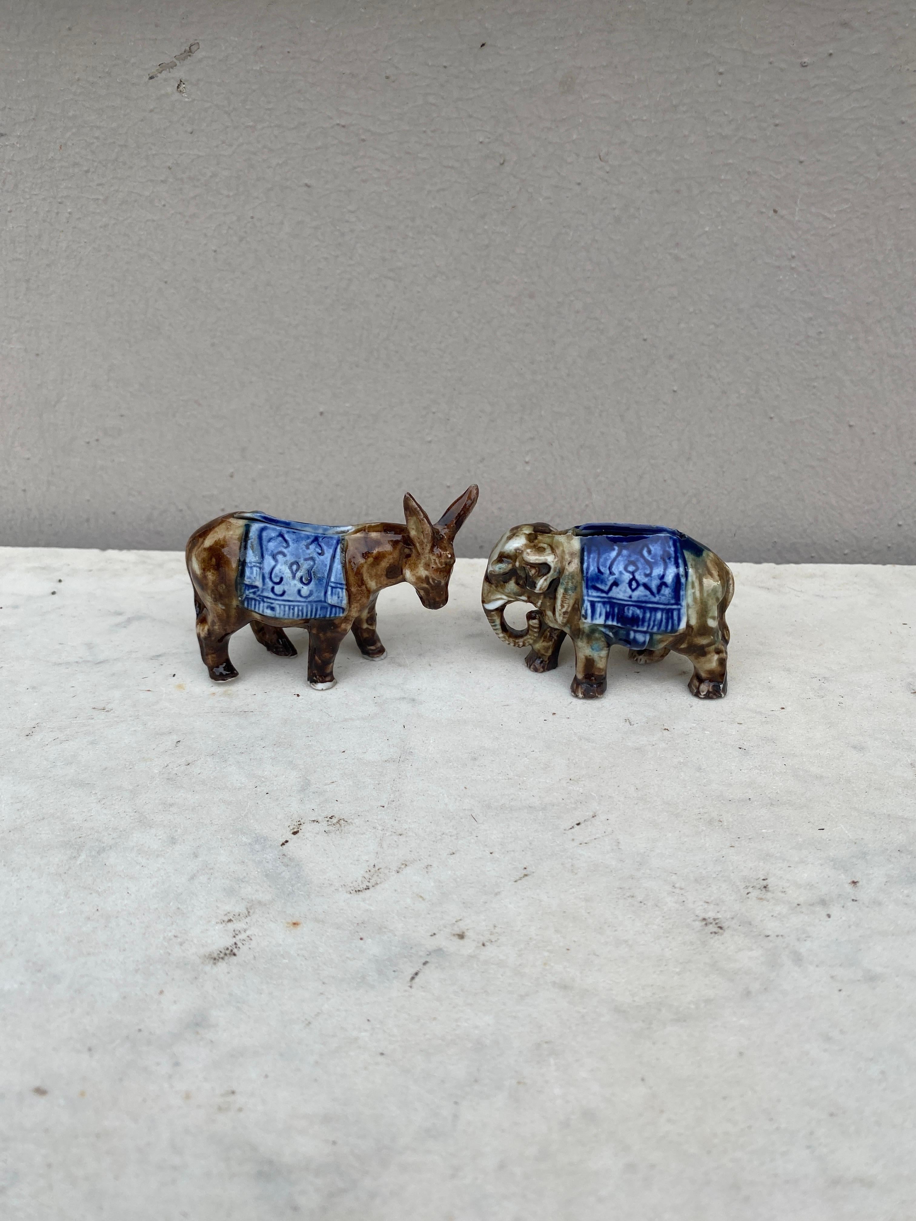 Majolica Money or Coin Bank Donkey Circa 1900 1