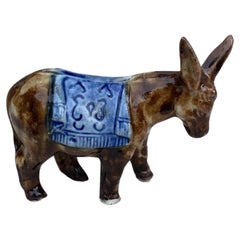 Majolica Money or Coin Bank Donkey Circa 1900