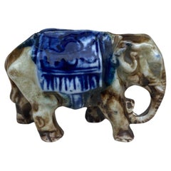 Majolica Money or Coin Bank Elephant Circa 1900