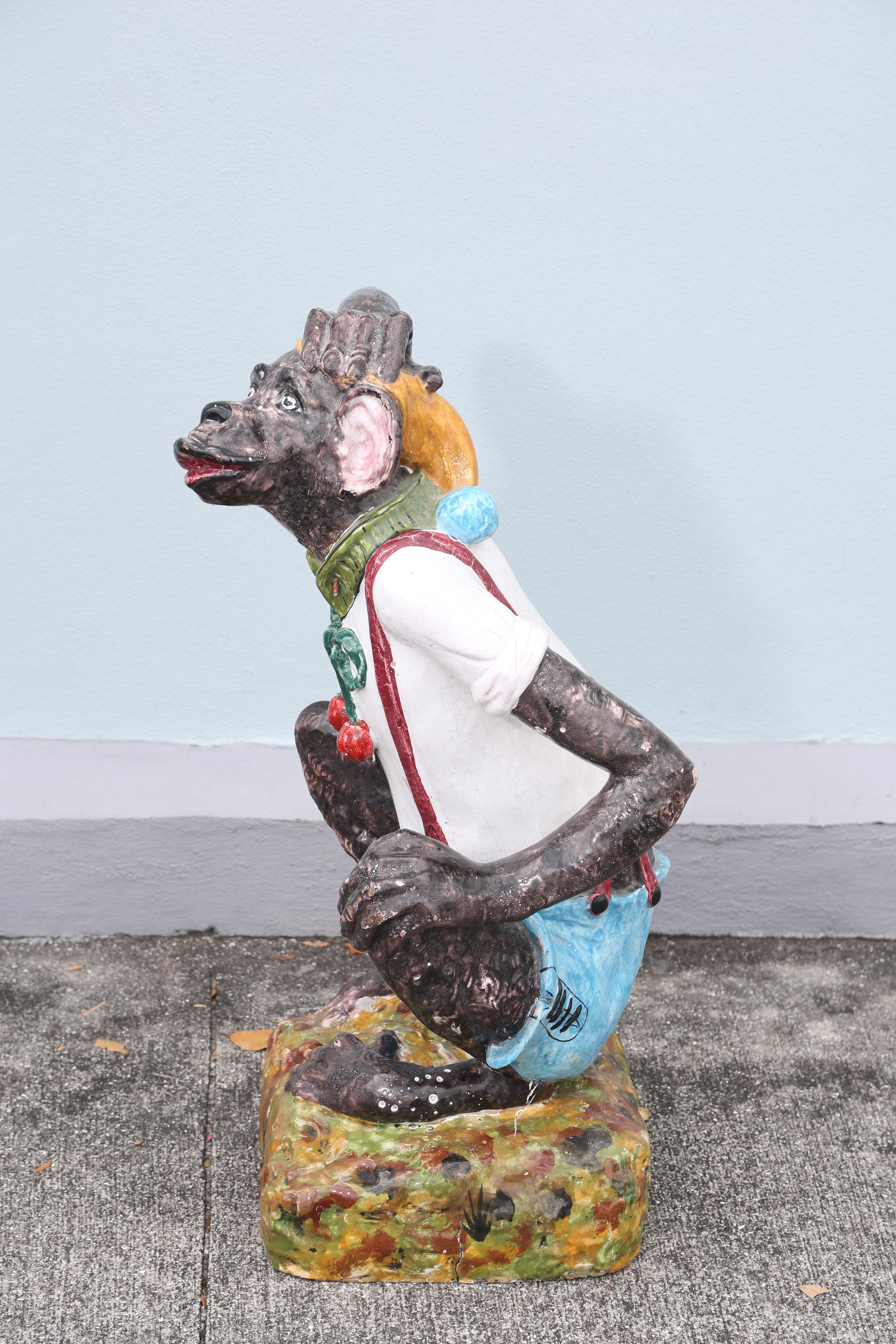 Majolica Monkey Fountain 5
