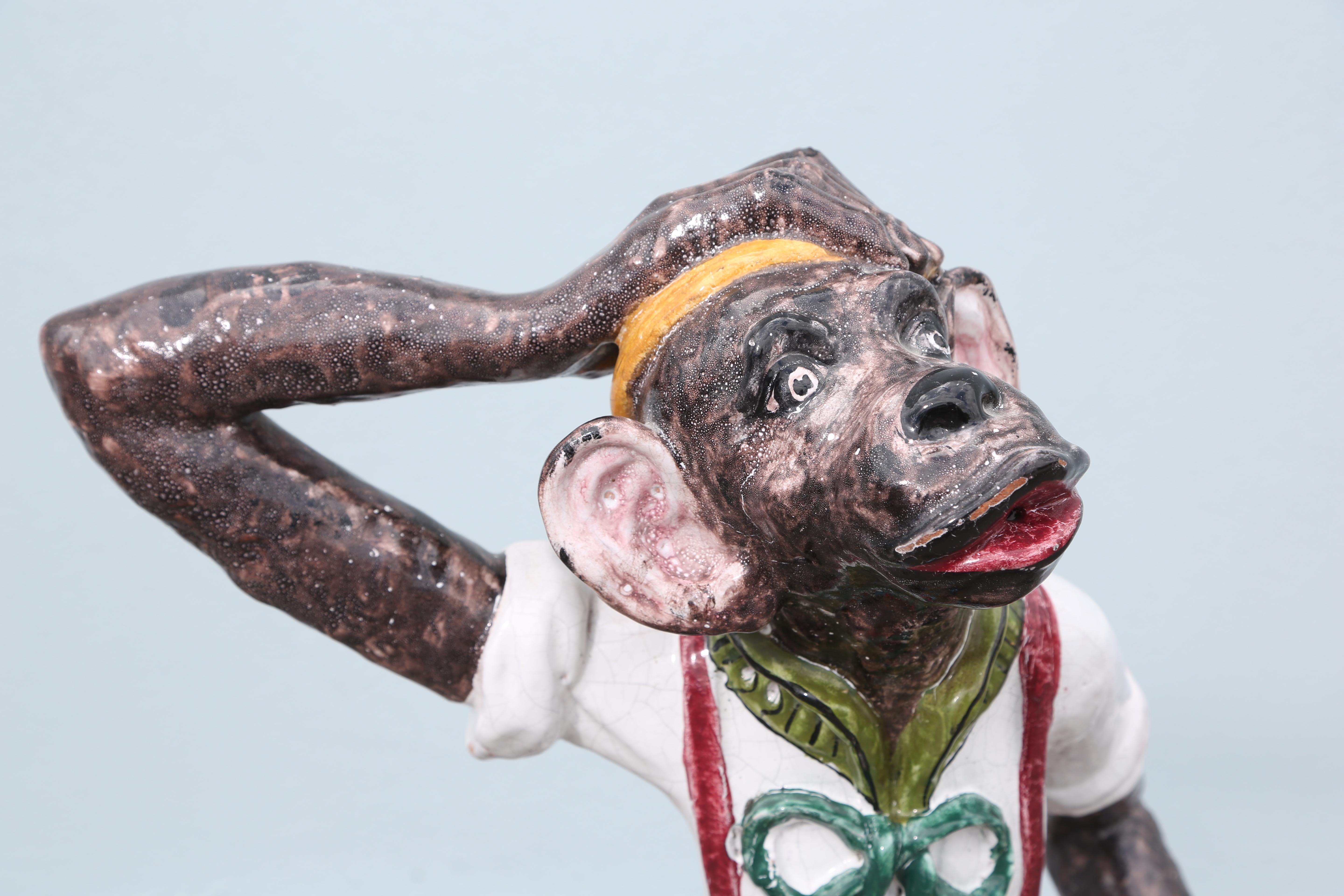 Italian Majolica Monkey Fountain