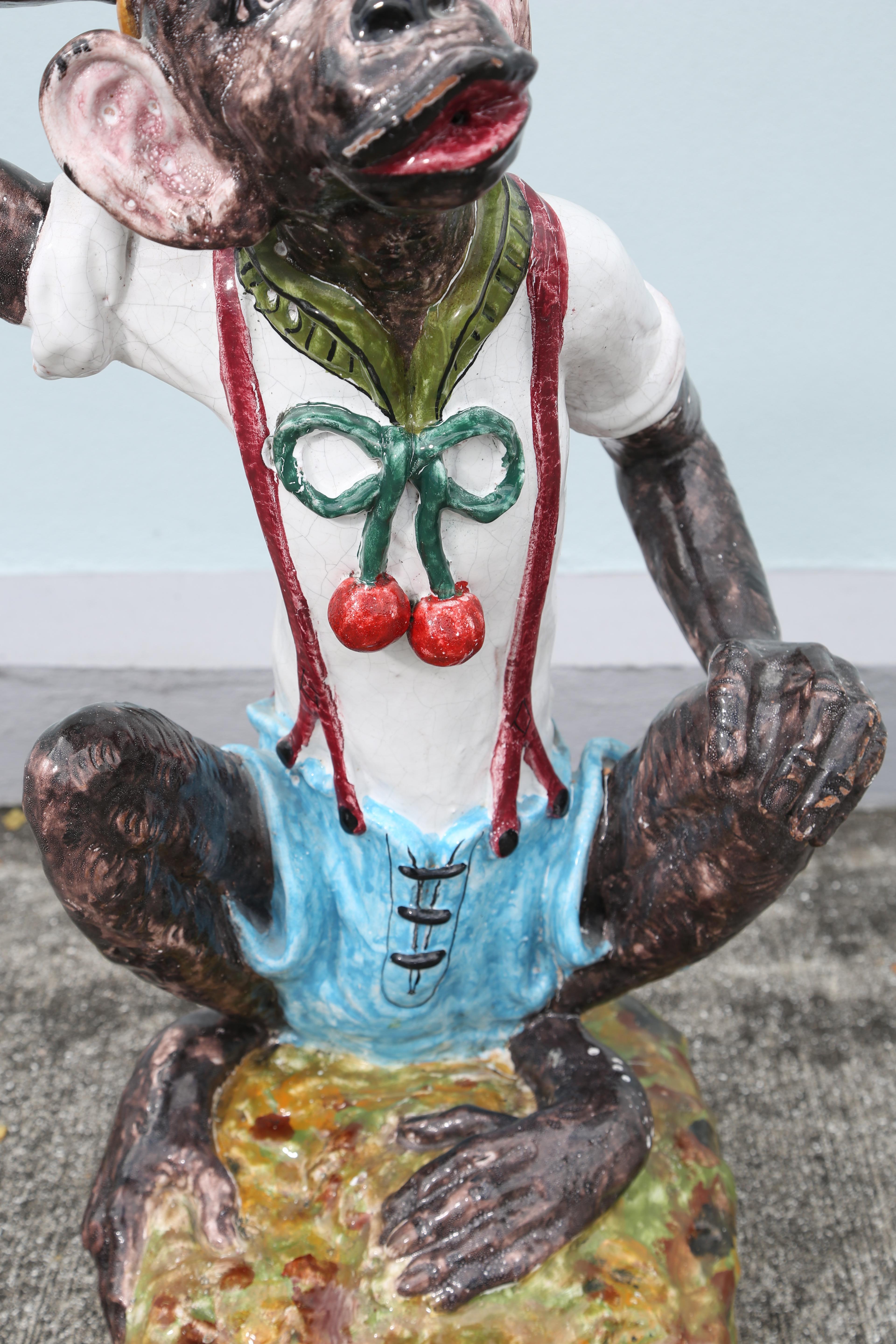 Majolica Monkey Fountain 1