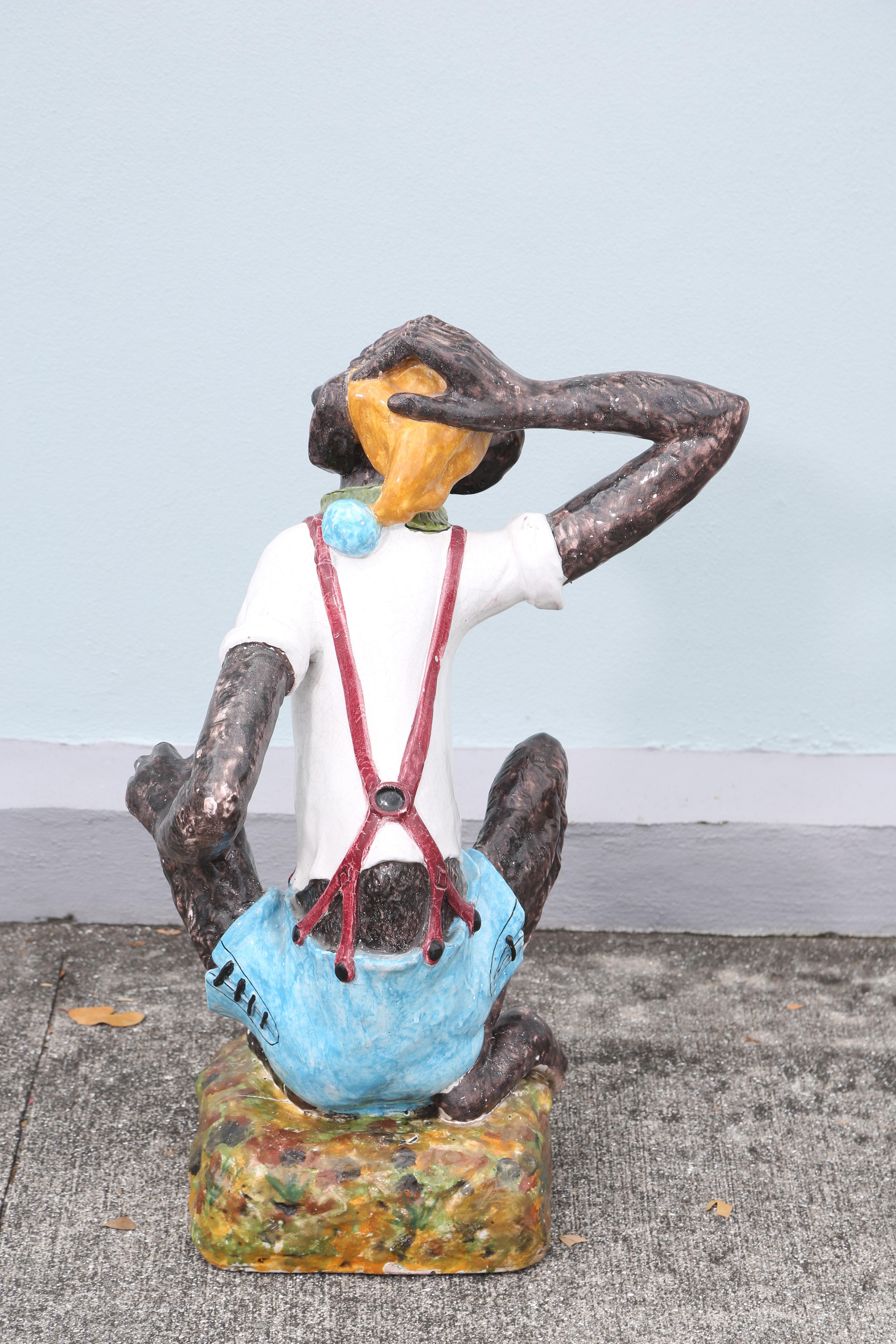 Majolica Monkey Fountain 3