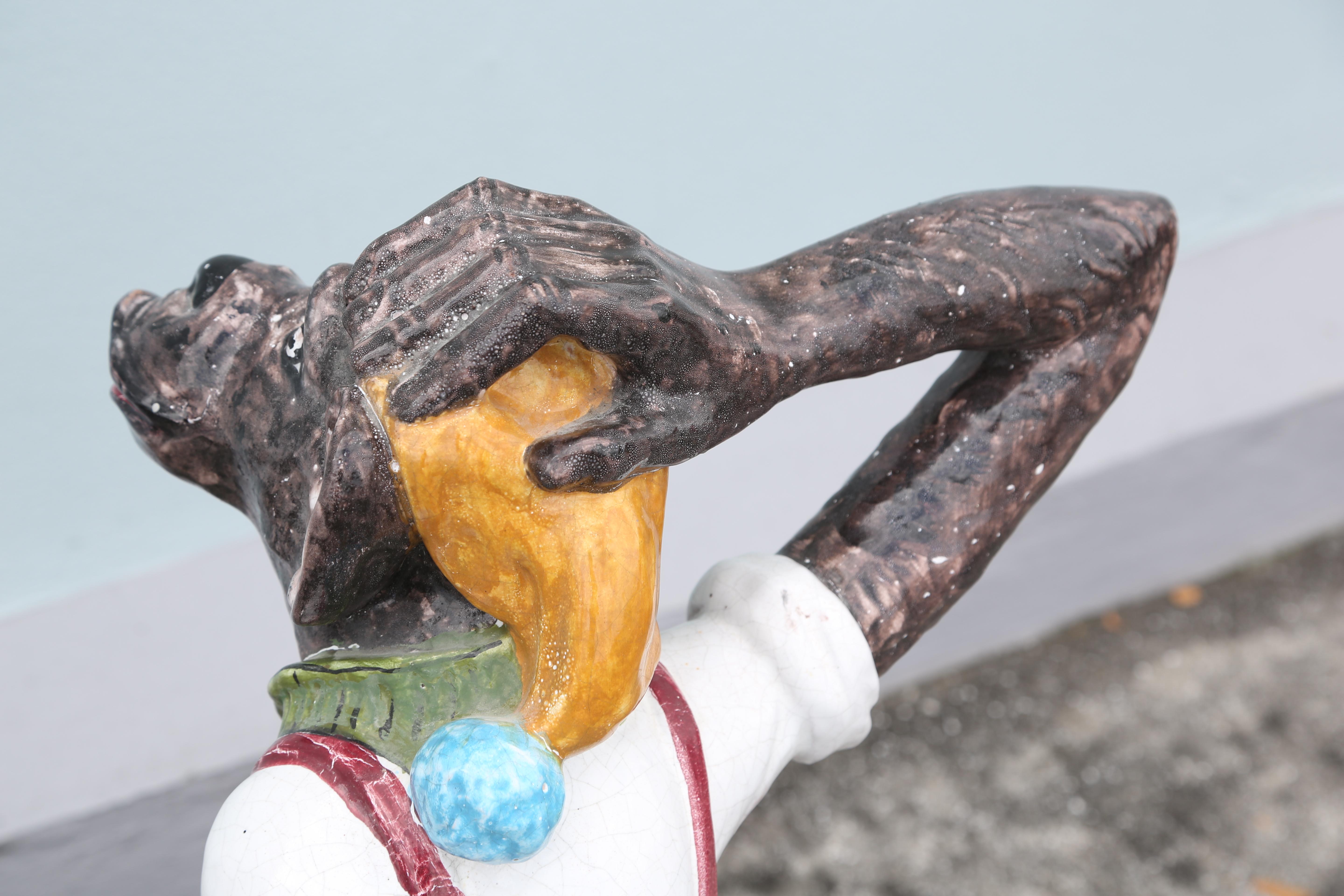 Majolica Monkey Fountain 4
