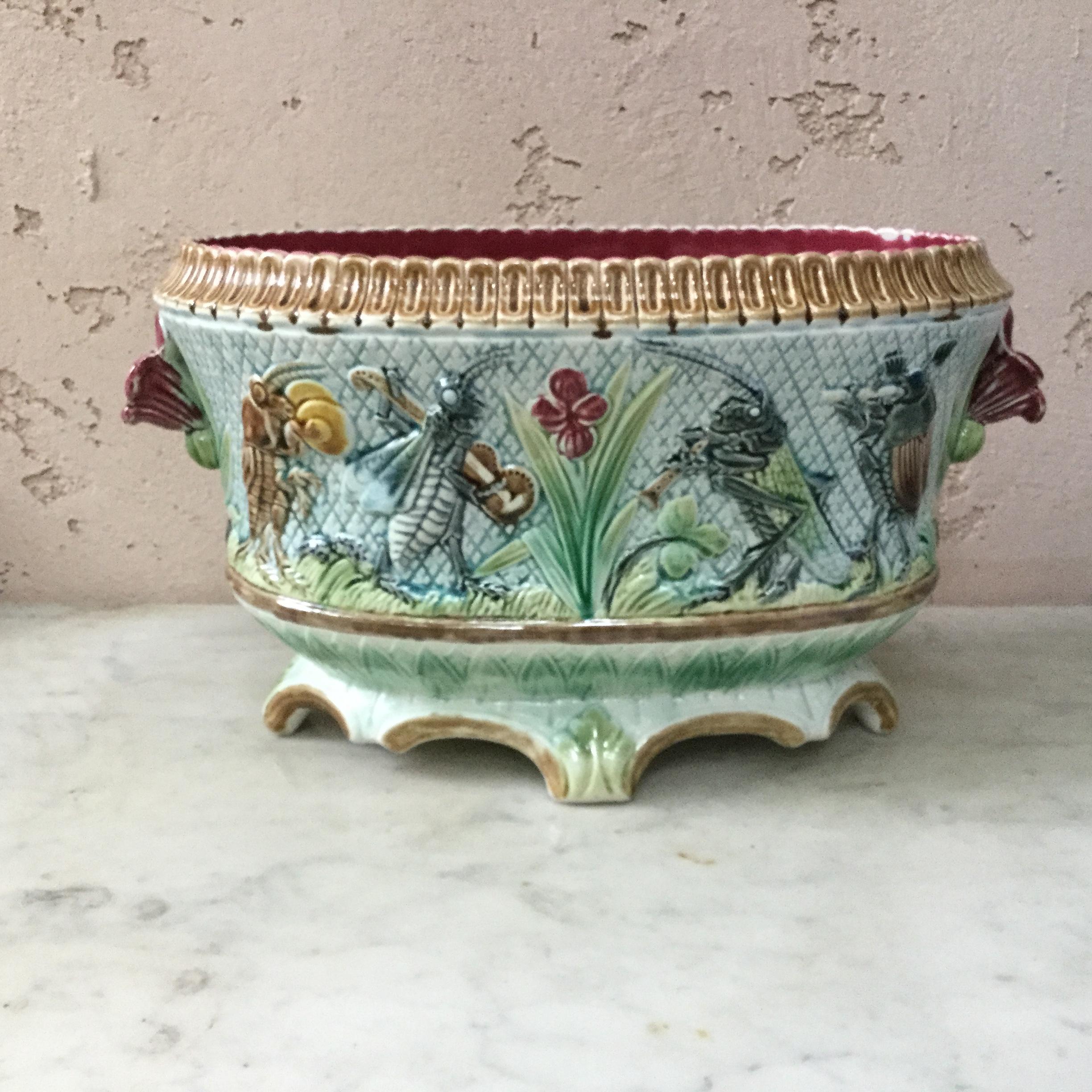 Late 19th Century Majolica Nautical Jardiniere Onnaing, circa 1880 For Sale