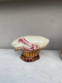 Majolica Onnaing Hot Air Balloon Money Bank Box, Circa 1900