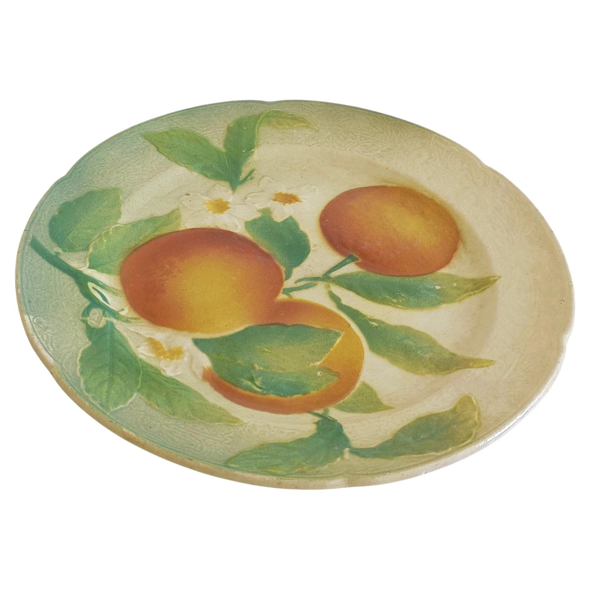 Stile provenzale Piatto di arance in maiolica di Keller & Guerin Saint Clement, Francia, 1900 in vendita