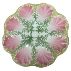 Majolica Oyster Plate Keller & Guerin Saint Clement, circa 1890
