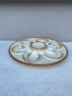 Majolica Oyster Plate Longchamp, circa 1890
