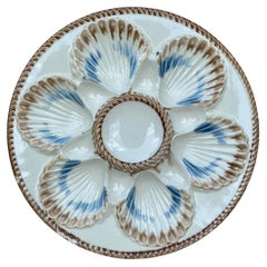 Majolika-Austernteller Longchamp, um 1890