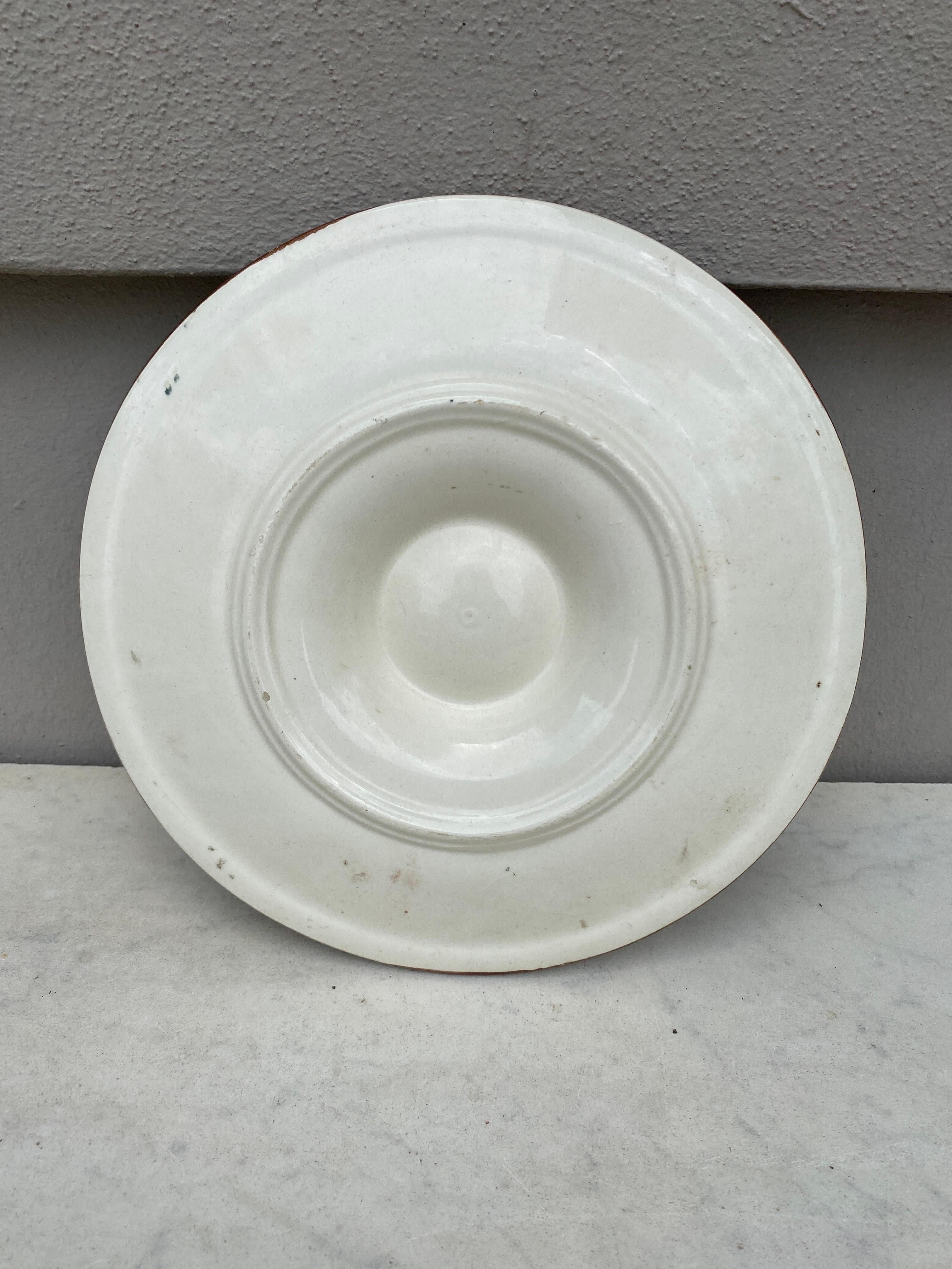French Provincial Majolica Oyster Plate Longchamp, circa 1930