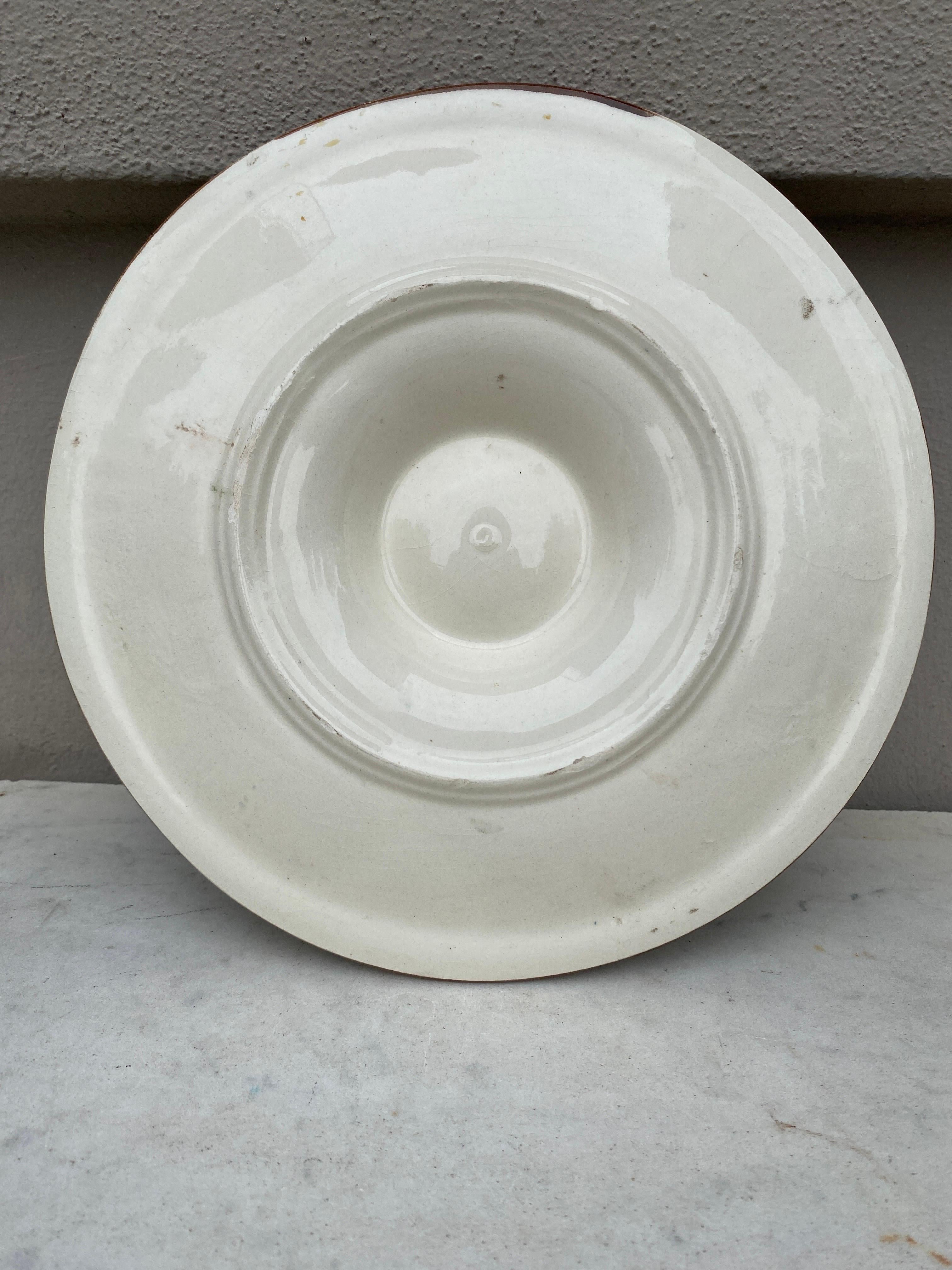 French Majolica Oyster Plate Longchamp, circa 1930