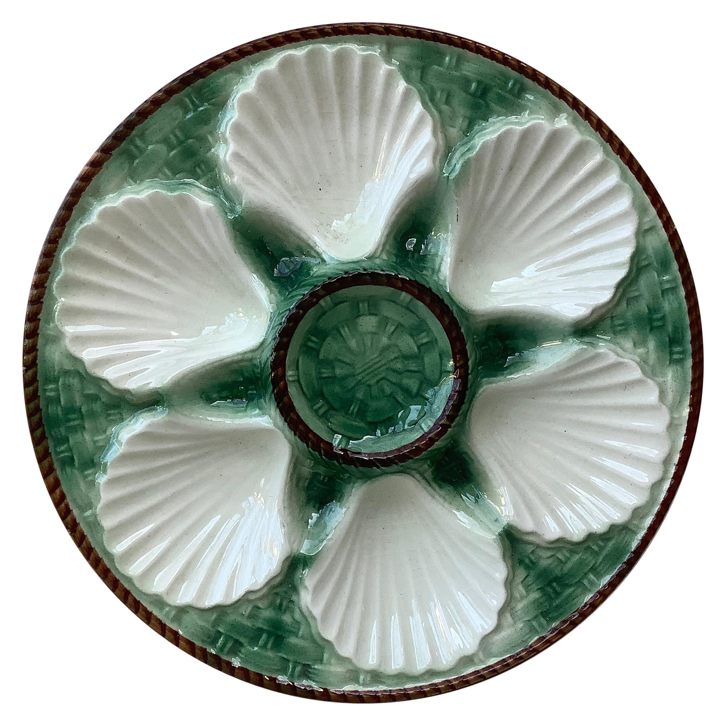 Majolica Oyster Plate Longchamp, circa 1930