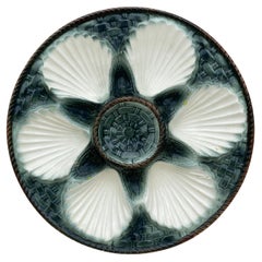 Vintage Majolica Oyster Plate Longchamp, circa 1930