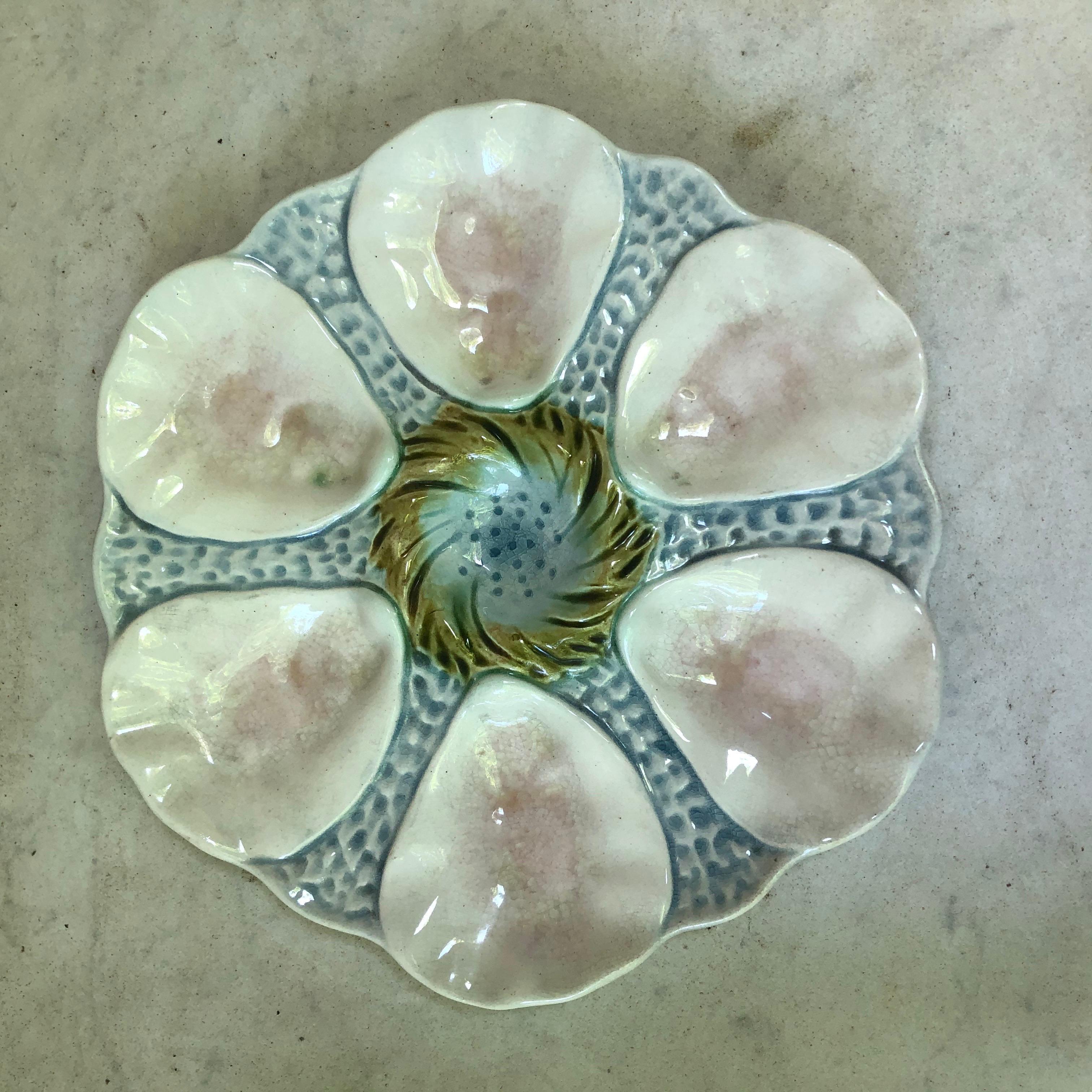 Ceramic Majolica Oyster Plate Orchies, circa 1900