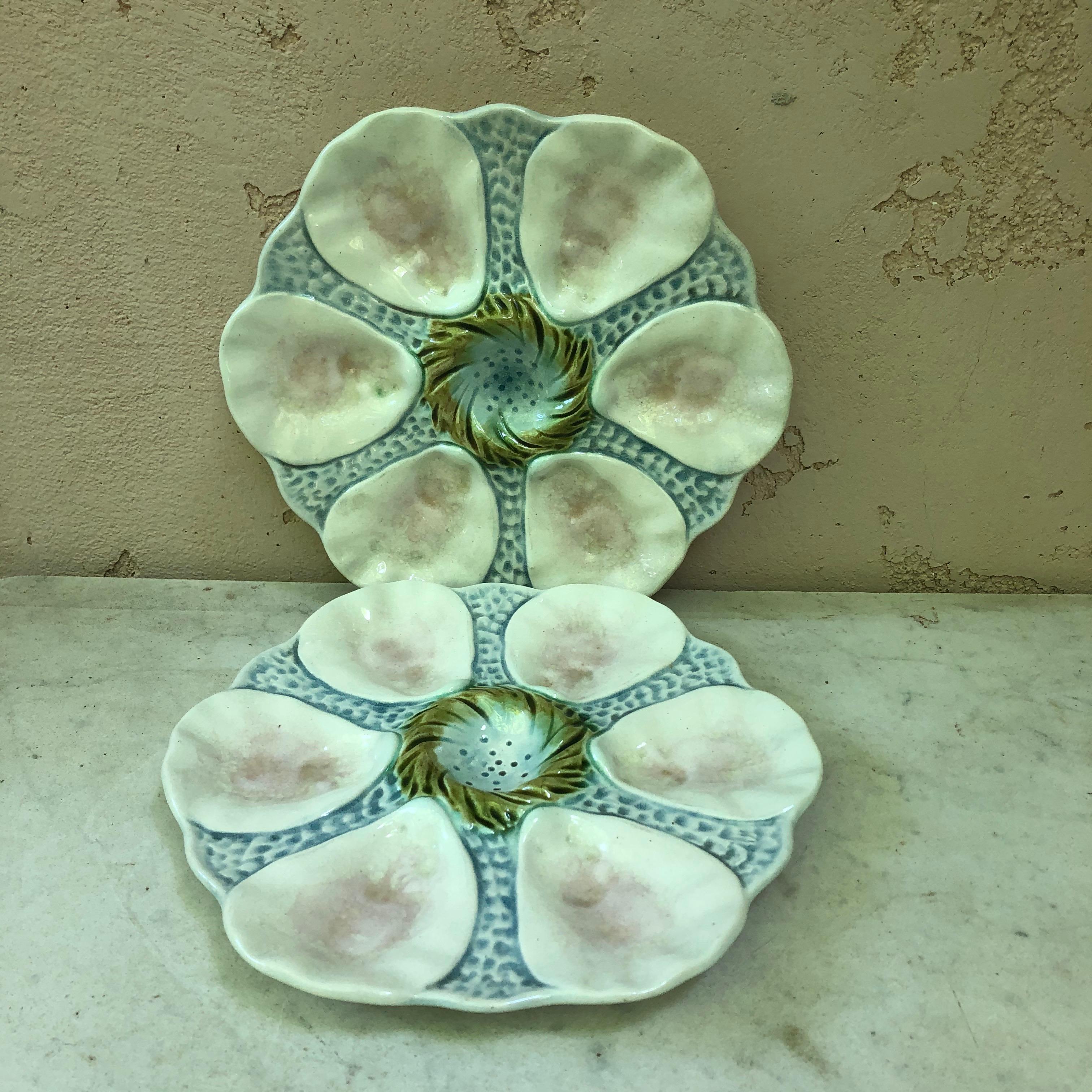 Majolica Oyster Plate Orchies, circa 1900 1