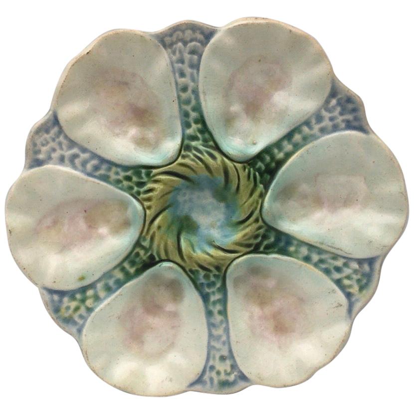 Majolica Oyster Plate Orchies, circa 1900