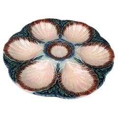 Majolica Oyster Plate Sarreguemines, circa 1870