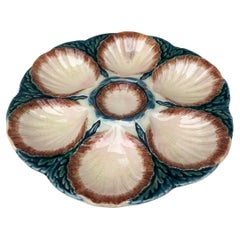 Majolica Oyster Plate Sarreguemines, circa 1870