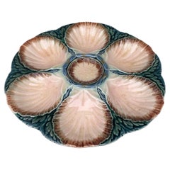 Austernteller aus Majolika aus Sarreguemines, um 1870