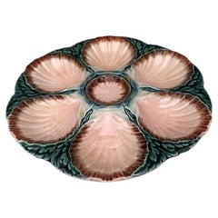 Austernteller aus Majolika aus Sarreguemines, um 1870