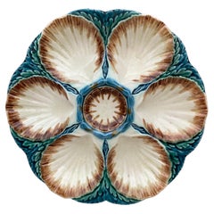 Majolica Oyster Plate Sarreguemines, circa 1870