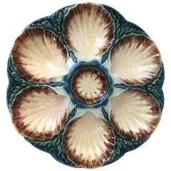 Majolica Oyster Plate Sarreguemines, circa 1880