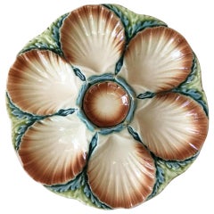 Majolica Oyster Plate Sarreguemines, circa 1890