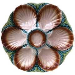 Majolica Oyster Plate Sarreguemines, circa 1890