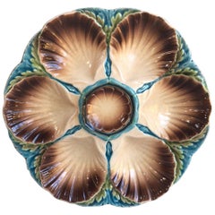 Majolica Oyster Plate Sarreguemines, circa 1890