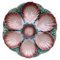 Majolica Oyster Plate Sarreguemines, circa 1920