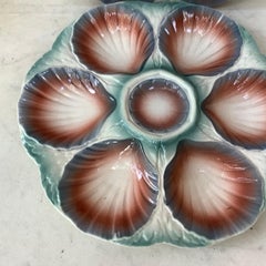 Majolica Oyster Plate Sarreguemines, circa 1930