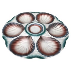 Majolica Oyster Plate Sarreguemines, circa 1930