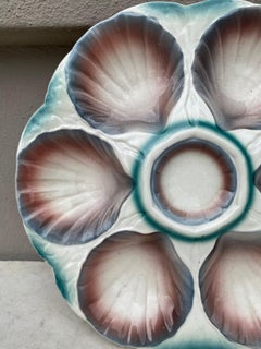 Majolica Oyster Plate Sarreguemines, circa 1930