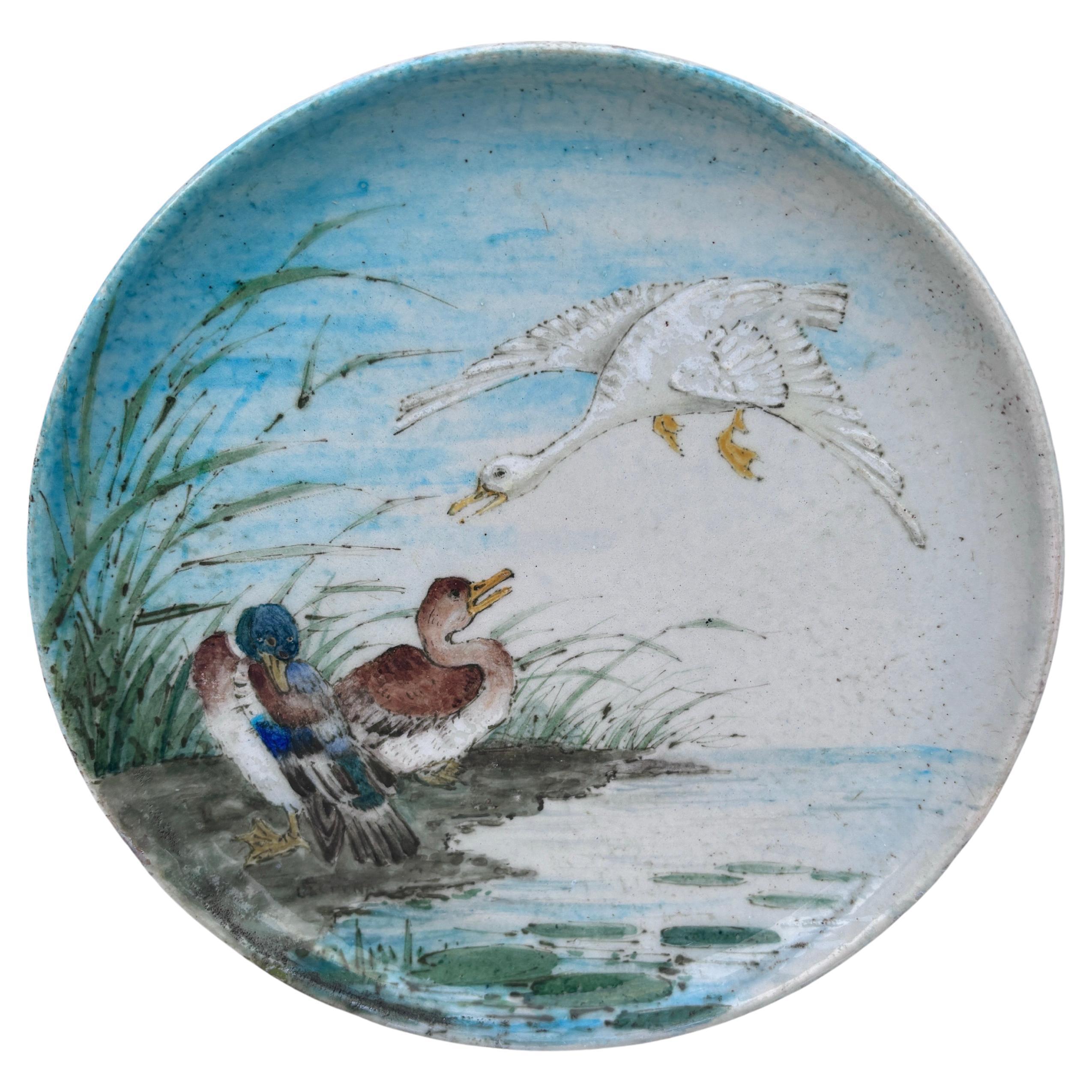 Majolica Oyster Plate Sarreguemines, circa 1930 In Good Condition For Sale In Austin, TX