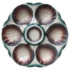 Majolica Oyster Plate Sarreguemines, circa 1930