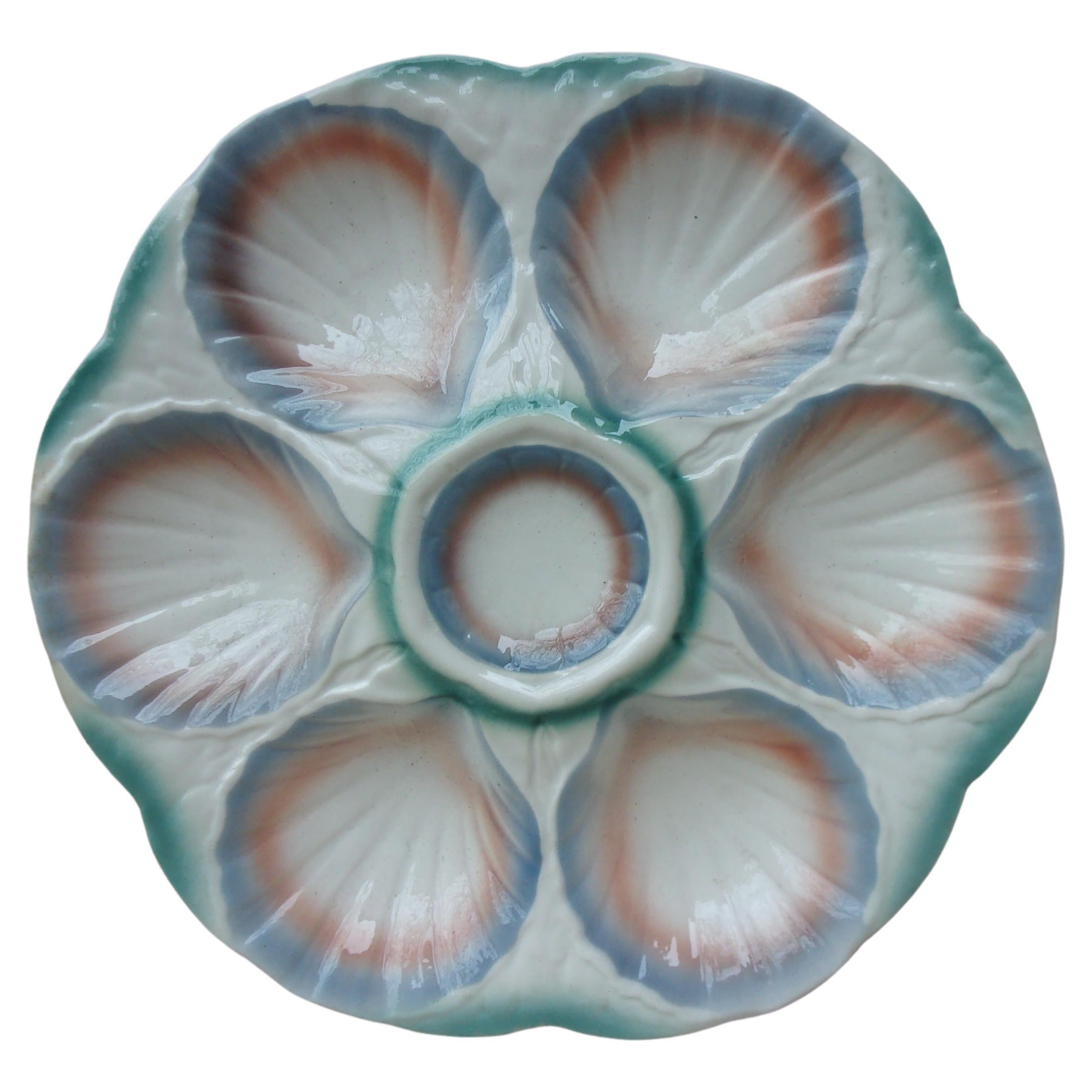 Majolica Oyster Plate Sarreguemines, circa 1930