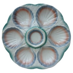 Majolica Oyster Plate Sarreguemines, circa 1930