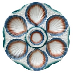 Majolica Oyster Plate Sarreguemines, circa 1930