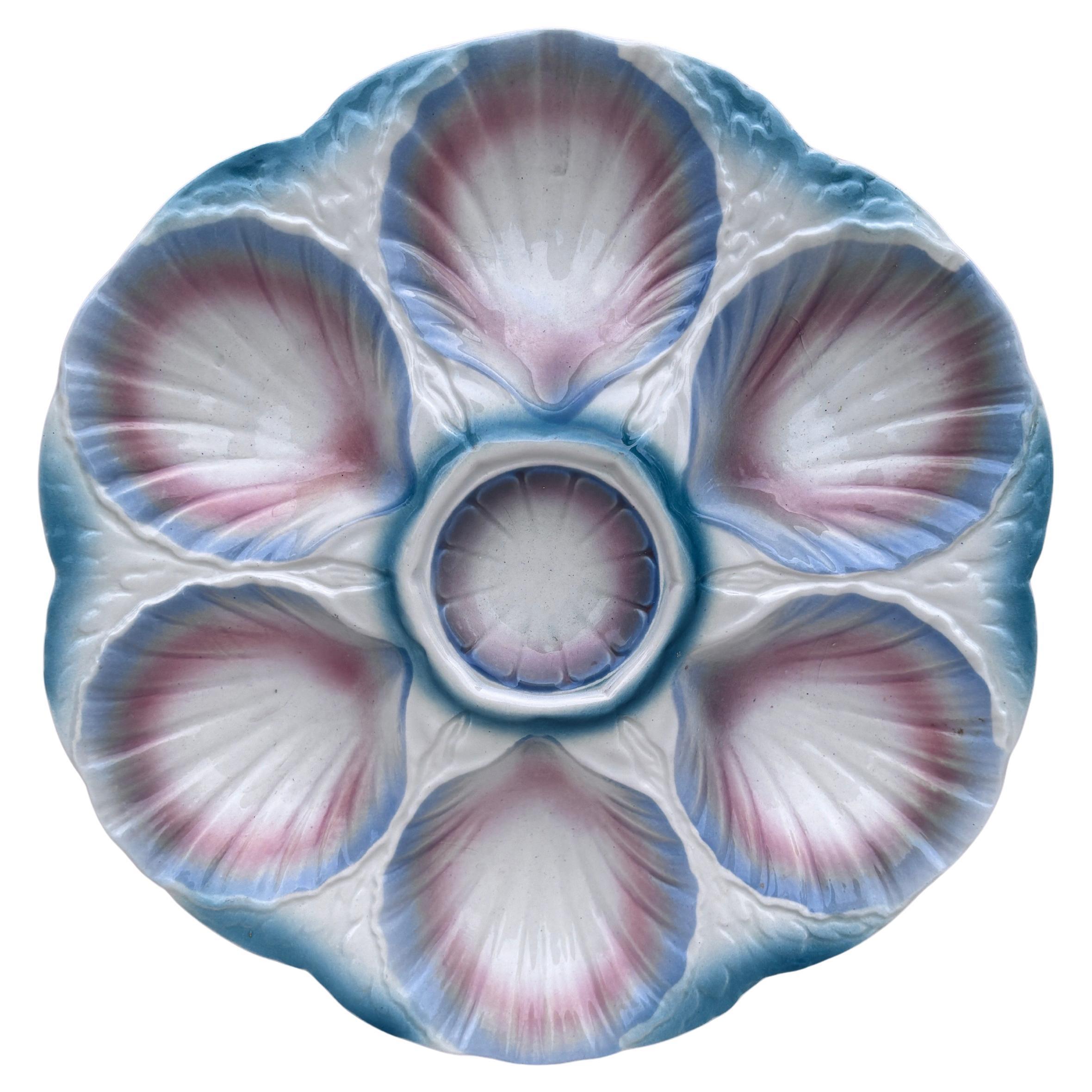 Majolica Oyster Plate Sarreguemines, circa 1930