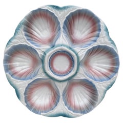 Majolica Oyster Plate Sarreguemines, circa 1930