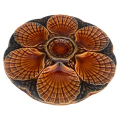Majolica Oyster Plate Sarreguemines Circa 1950