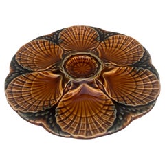 Majolica Oyster Plate Sarreguemines Circa 1950