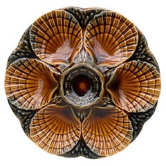 Majolica Oyster Plate Sarreguemines Circa 1950