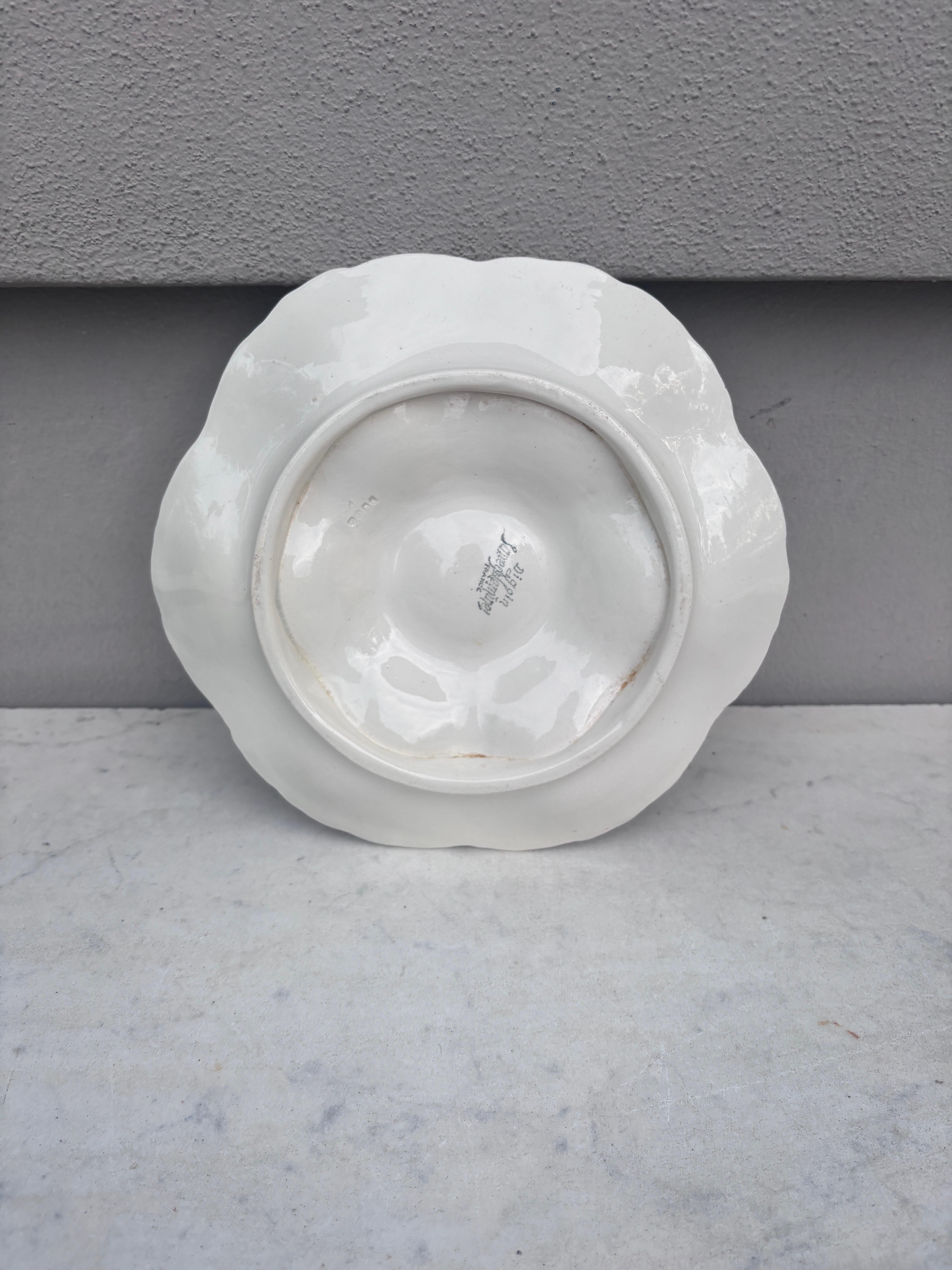 Français Assiette à huîtres en majolique Sarreguemines Digoin, datant d'environ 1920