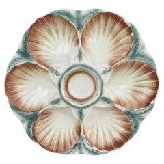 Majolica Oyster Plate Sarreguemines Digoin, circa 1920