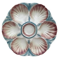 Majolica Oyster Plate Sarreguemines Digoin, circa 1920
