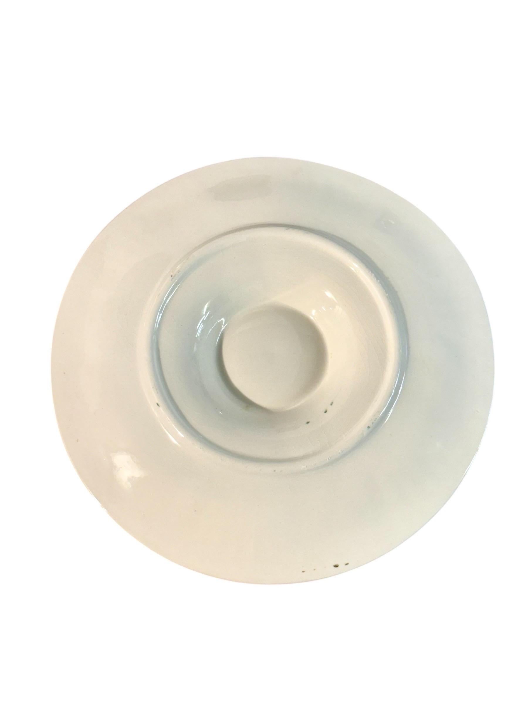 Peint à la main Set d'assiettes à huîtres en majolique dans le style de Longchamps en vente